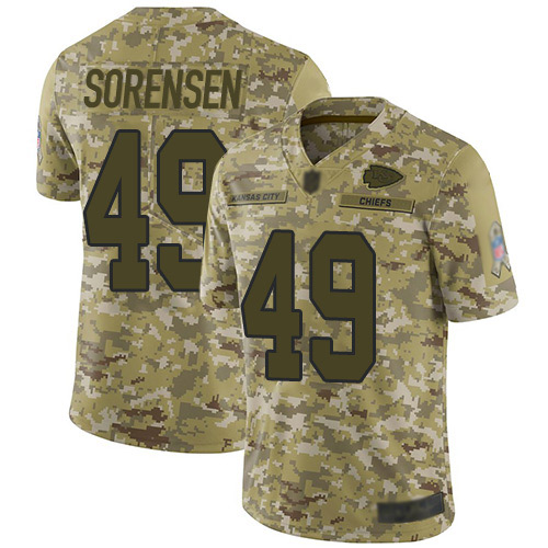 Men Kansas City Chiefs #49 Sorensen Daniel Limited Camo 2018 Salute to Service Nike NFL Jersey->kansas city chiefs->NFL Jersey